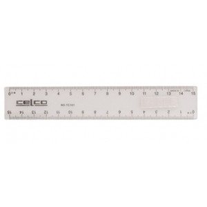 CELCO T101 PLASTIC RULER 15cm Clear, Box of 25