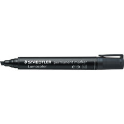 Staedtler 350 Lumocolor Permanent Marker 2.0 - 5.0mm Chisel Point - Black, Box of 10