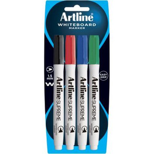 ARTLINE SUPREME WHITEBOARD MARKER 4PK ASST