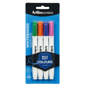 ARTLINE SUPREME WHITEBOARD Markers Bright Assorted Colours Pack of 4