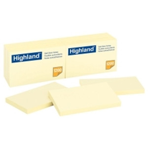 HIGHLAND 6559 STICK ON NOTES 76mm x 127mm Yellow, 100 sheets/pad 70005018885