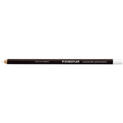 Staedtler 108 Glasochrom Pencil Lumocolour Permanent - White, Box of 12