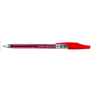 OSMER BALLPOINT PEN Red, Medium 1mm Bx12 *** See also DEL-EQ3RD ***