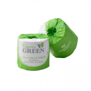 CAPRICE GREEN TOILET ROLL 2 PLY 400 SHTS 100% RECYCLED Suits D2TR, D3TR, D3TRP, Ctn48