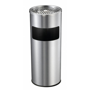 Compass Lobby Bin / Ashtray Silver Satin Finish - 10L, Each