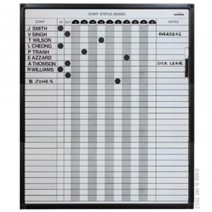 STAFF STATUS BOARD 737 x 615mm 30 Name