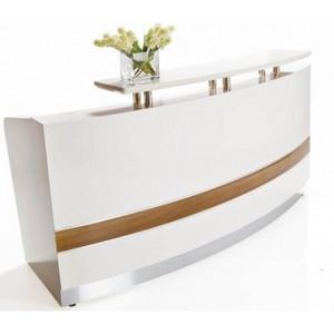CONSERVATORY RECEPTION COUNTER 2200mm (W) x 1145mm (D) x 1150mm (H) Gloss White