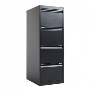 STATEWIDE FILING CABINET 4 DRAWER H1325xw467xd610mm Graphite Ripple