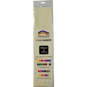 RAINBOW CREPE PAPER 500mmx2.5m White, Pk12