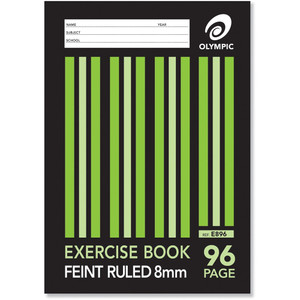 Olympic Exercise Book E896 A4 96 Page 8mm with Margin (140750)