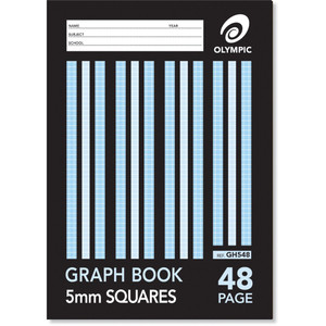 Olympic Graph Book GH548 A4 48 Page 5mm Graph Ruled (140837)