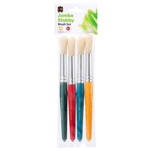 BRUSH JUMBO ROUND PLASTIC BRISTLE PK OF 4