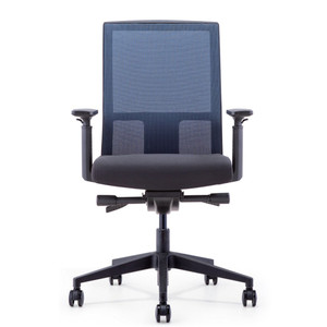 INTELL MESH BACK OFFICE CHAIR Black Fabric Seat+Synchron Adjustable Arms+Seat Slider
