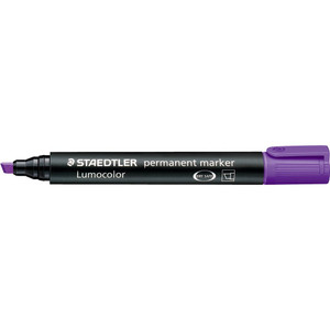 Staedtler 350 Lumocolor Permanent Marker 2.0 - 5.0mm Chisel Point - Violet, Box of 10