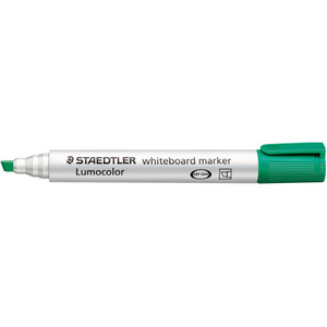 Staedtler 351 Lumocolor Whiteboard Marker 2.0 - 5.0mm Chisel Tip - Green, Box of 10