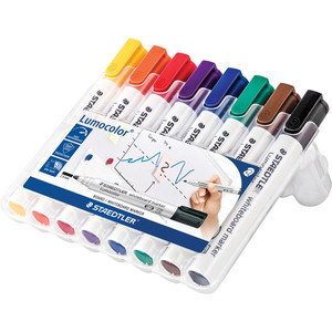 STAEDTLER 351 WHITEBOARD MARKER Bullet Point Wlt8 Assorted