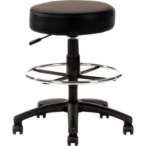 DRAFTING UTILITY STOOL Black PU with Drafting Ring