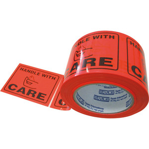 STYLUS FLUORO LABEL TAPE H.W.C Blk/Orange 75x100mm