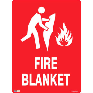 SAFETY SIGNAGE - FIRE Fire Blanket 450mmx600mm Metal