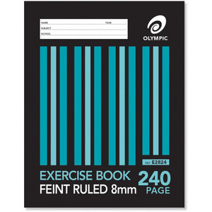 Olympic Exercise Book E2824 225 x 175mm 240 Page 8mm Ruled (140781)