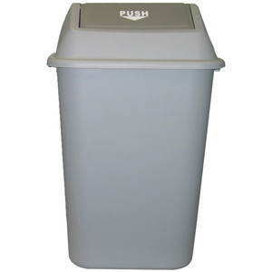 ITALPLAST 42 Litre Heavy Duty Waste Bin With Swing Top Lid - Grey, Each