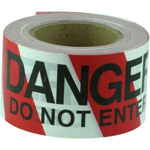 Maxisafe Barricade Tape Danger Do Not Enter Black On Red/White 75mm x 100m Each