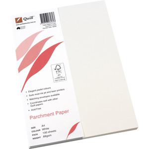 Quill Parchment Paper 90gsm A4 - White Ivory, Pack of 100 (06260)