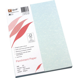 Quill Parchment Paper 90gsm A4 - Blue, Pack of 100 (06267)