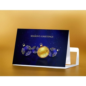 SEASON'S GREETING CARD Classic Baubles 183mm x 127mm, Pk100