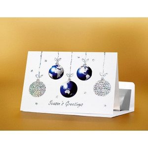 SEASON'S GREETING CARD World Baubles 183mm x 127mm, Pk100