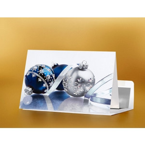 SEASON'S GREETING CARD Baubles of Distinction 183mm x 127mm, Pk100