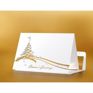 SEASON'S GREETING CARD Modern Tree 183mm x 127mm, Pk100