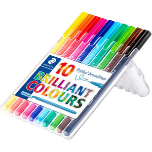 STAEDTLER TRIPLUS BROADLINER Pen Assorted Wallet of 10