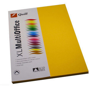 Quill Coloured Paper 80gsm A4 - Sunshine, Pack of 100 (90068)