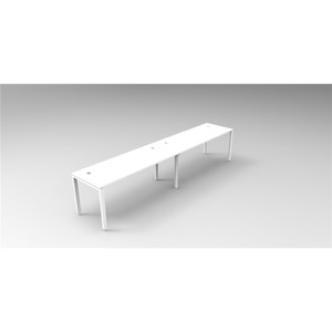 RAPID INFINITY PROFILE END LEG Workstation White 1500x700mm 2 Person Singleside No Screen