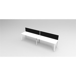 RAPID INFINITY PROFILE END LEG Workstation White 1200x700mm 2 Person Singleside W/Screen