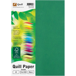 QUILL XL MULTIOFFICE PAPER A4 80gsm Emerald (Pack of 500)