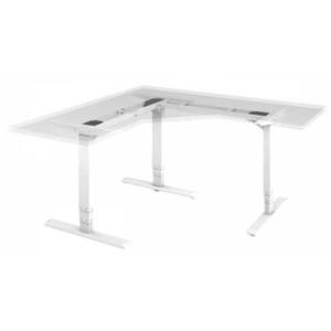 ELECTRIC SITSTAND L FRAME ONLY 3-Stage Reverse Dual Motor Standing Desk, Grey (Packed in 2 Boxes)