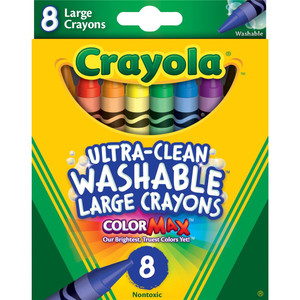 CRAYOLA CRAYONS LARGE 8 Assorted Washable 101x11mm