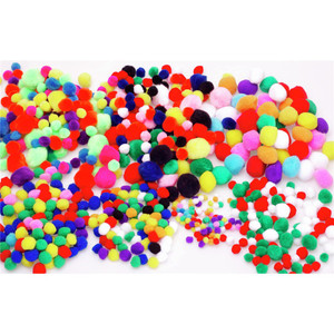 JASART POM POMS Xmas Glitter Assorted Pk150