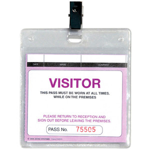 ZIONS PLASTIC WALLET AND CLIP WCVSFR for Visitors & Contractors Pass Pk25