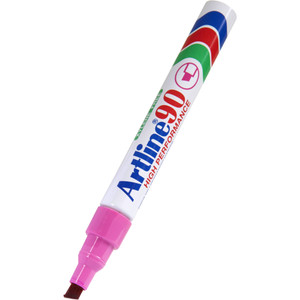 Artline 90 Permanent Marker Chisel Tip 2.0–5.0mm Pink Box Of 12