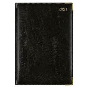 CUMBERLAND CORPORATE DIARY A5,Week-Open,Leatherette Black (2024)