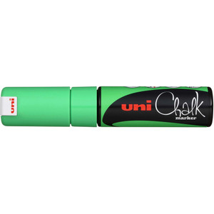 UNI CHALK MARKER 8mm Chisel Tip Fluoro Green