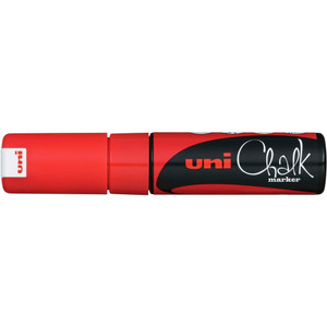 UNI CHALK MARKER 8mm Chisel Tip Red