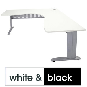 RAPID SPAN CORNER WORKSTATION W1800xD1800xH700 White/Black