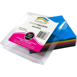 RAINBOW KINDER SQUARES 84GSM Glossy Flint S/S 127mm Asst BX360