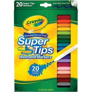 CRAYOLA THINLINE MARKERS 20 Asst SuperTips