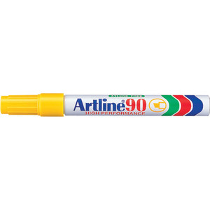 ARTLINE 90 PERMANENT MARKERS Med Chisel Yellow Box of 12