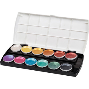 PRIMECOLOURS WATERCOLOURS PEARLESCENT PAINT METALLIC PIGMENTS Pack of 12